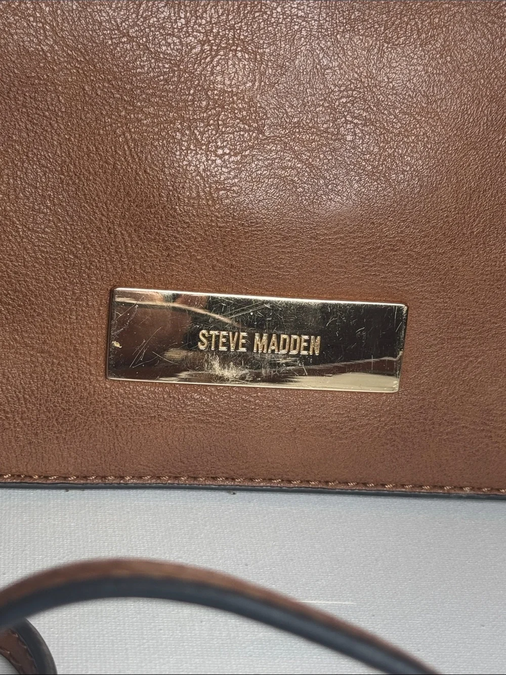 Steve Madden Brown Studded Foldover Wristlet